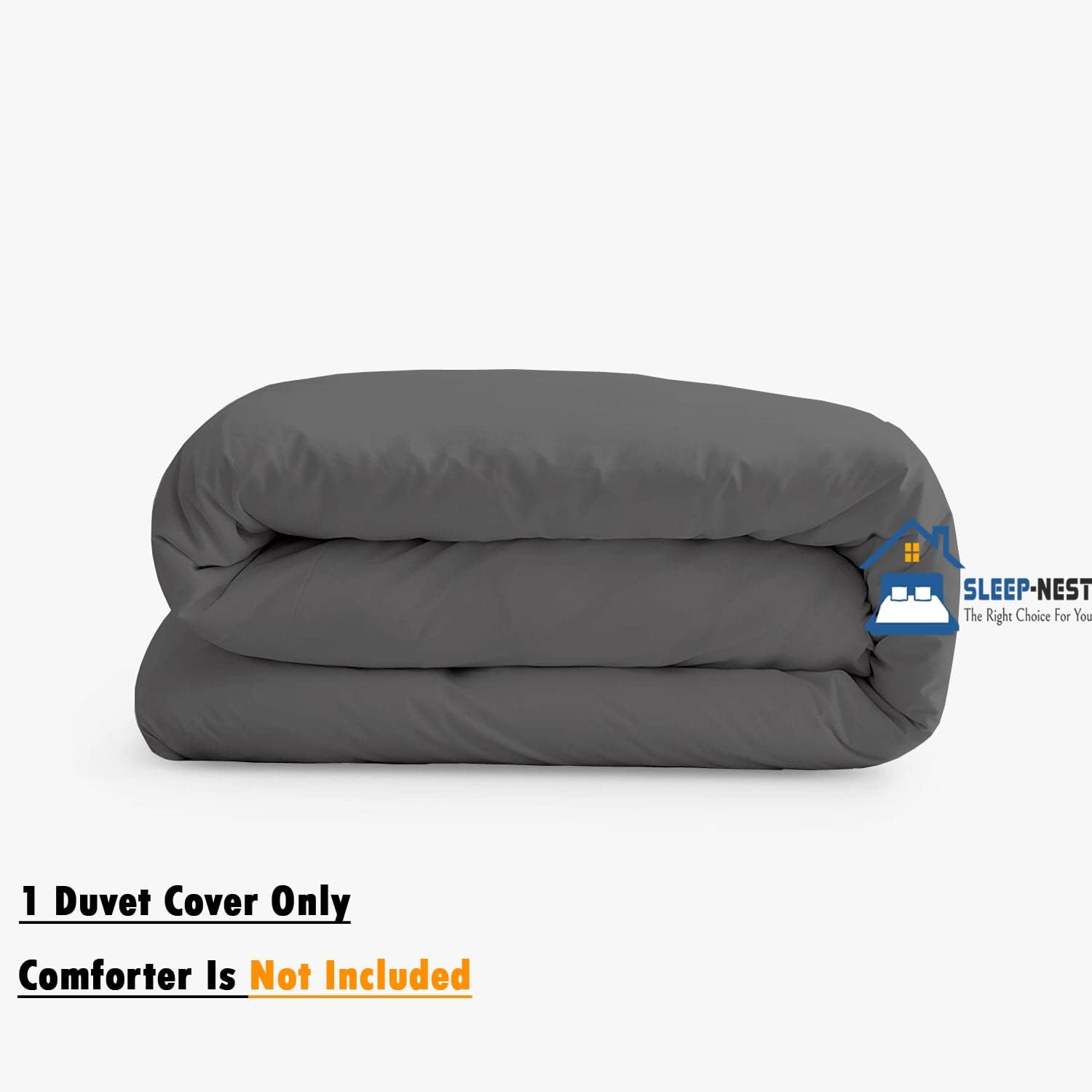 SLEEP-NEST Funda de edredón de 600 hilos tamaño King Plus de 120 x 128 pulgadas, lujosa funda de edredón de 1 pieza con cierre de cremallera oculto