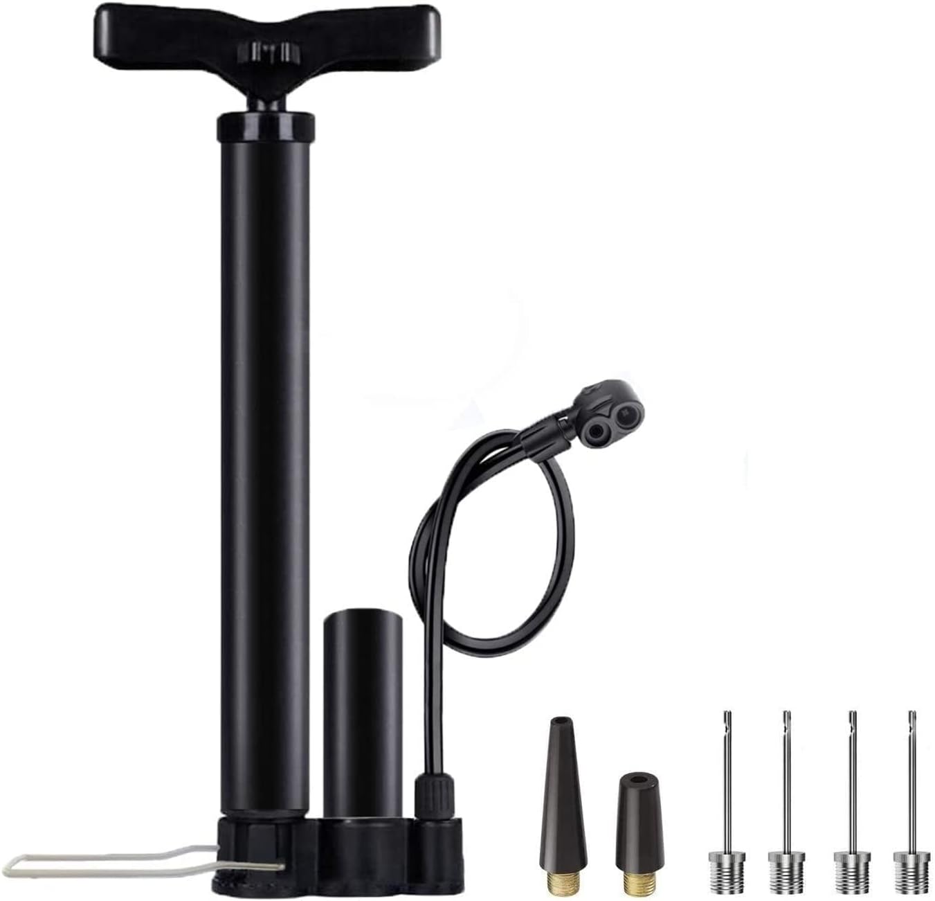 Bomba de bicicleta, bomba de piso para bicicleta, bomba de bola, bomba de aire de manómetro de alta presión de 160 PSI con válvula Presta y Schrader
