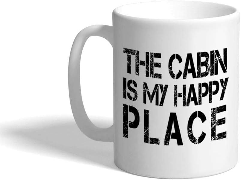 “La Cabina es My Happy Place” Funny Relax # 1Café Té Blanco Taza de cerámica taza 11ozVacaciones Navidad Hanukkah Regalo