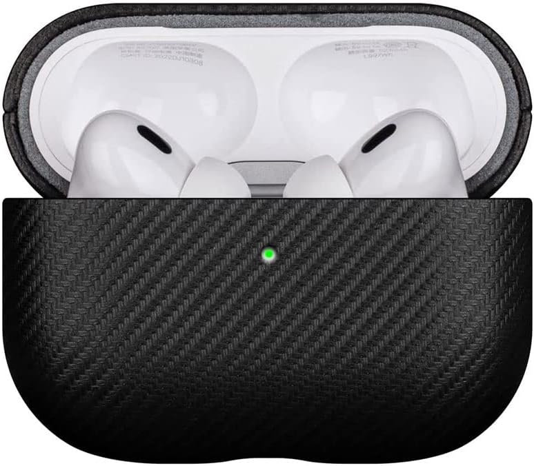 LOPIE Funda (no para AirPods Pro 1. generación), funda protectora hecha a mano para AirPods Pro de 2 generación, funda de cuero vegano estilo fibra