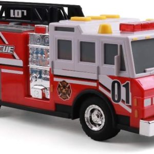Mighty Fleet Rescue Force – Escalera de camión de bomberos de 12 pulgadas con luces y sonidos realistas, juego de ruedas gratis y escalera de Mighty Fleet Rescue Force – Escalera de camión de bomberos de 12 pulgadas con luces y sonidos realistas, juego de ruedas gratis y escalera de