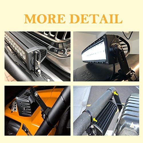 Partol Abrazaderas de tubo Soportes de montaje de aluminio ajustable de 2 pulgadas Bull Bar adecuado para barra de luz LED, luces de trabajo, luces