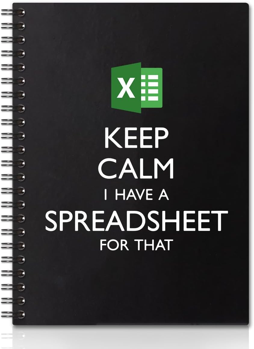 Keep Calm I Have A Spreadsheet Cuaderno de tapa dura de 160 páginas en espiral en blanco de 6 x 8 pulgadas para escribir y dibujar, divertido diario