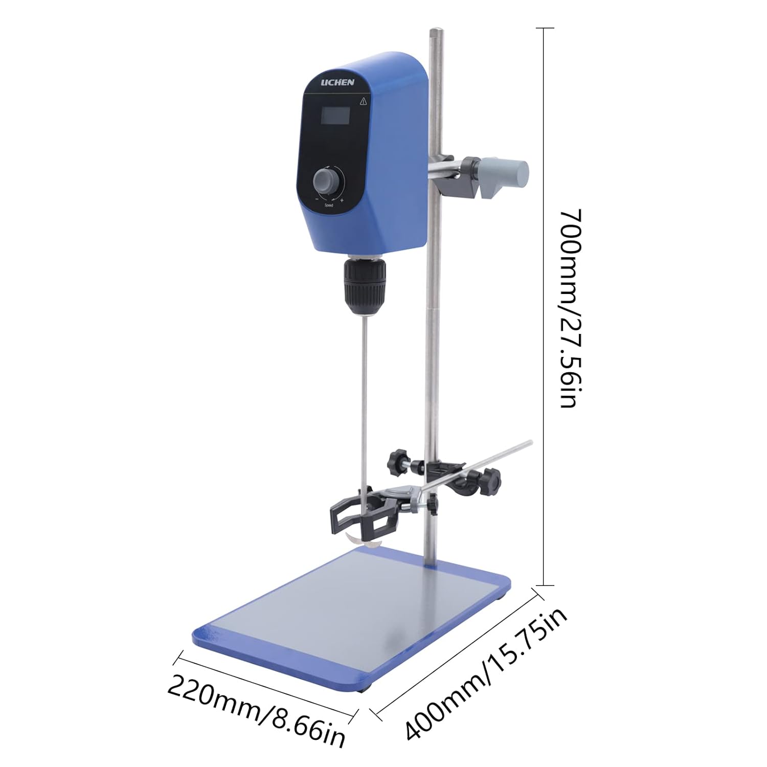 Agitador eléctrico de 20 L con barra de agitación y soporte, 10000 mPas, mezclador digital de agitador de arriba para laboratorio