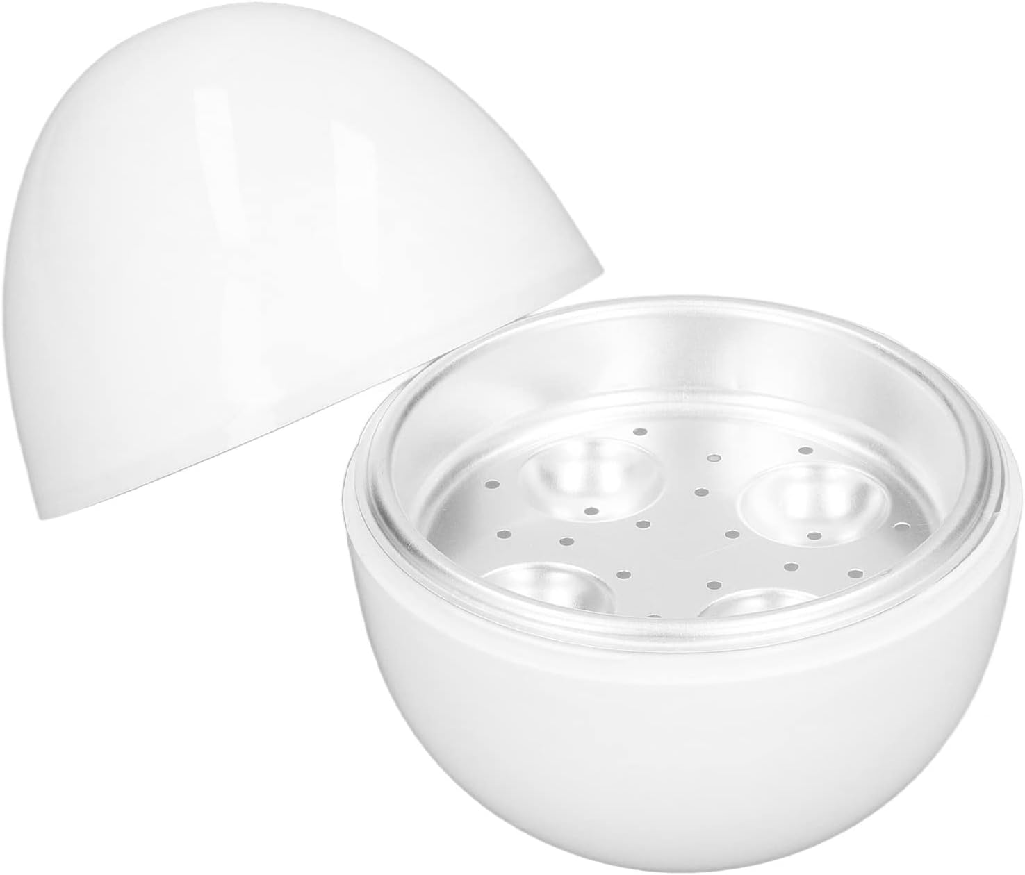 Olla eléctrica rápida para huevos duros, capacidad para 4 huevos, para huevos duros, escalfados, revueltos, tortillas, verduras al vapor, albóndigas