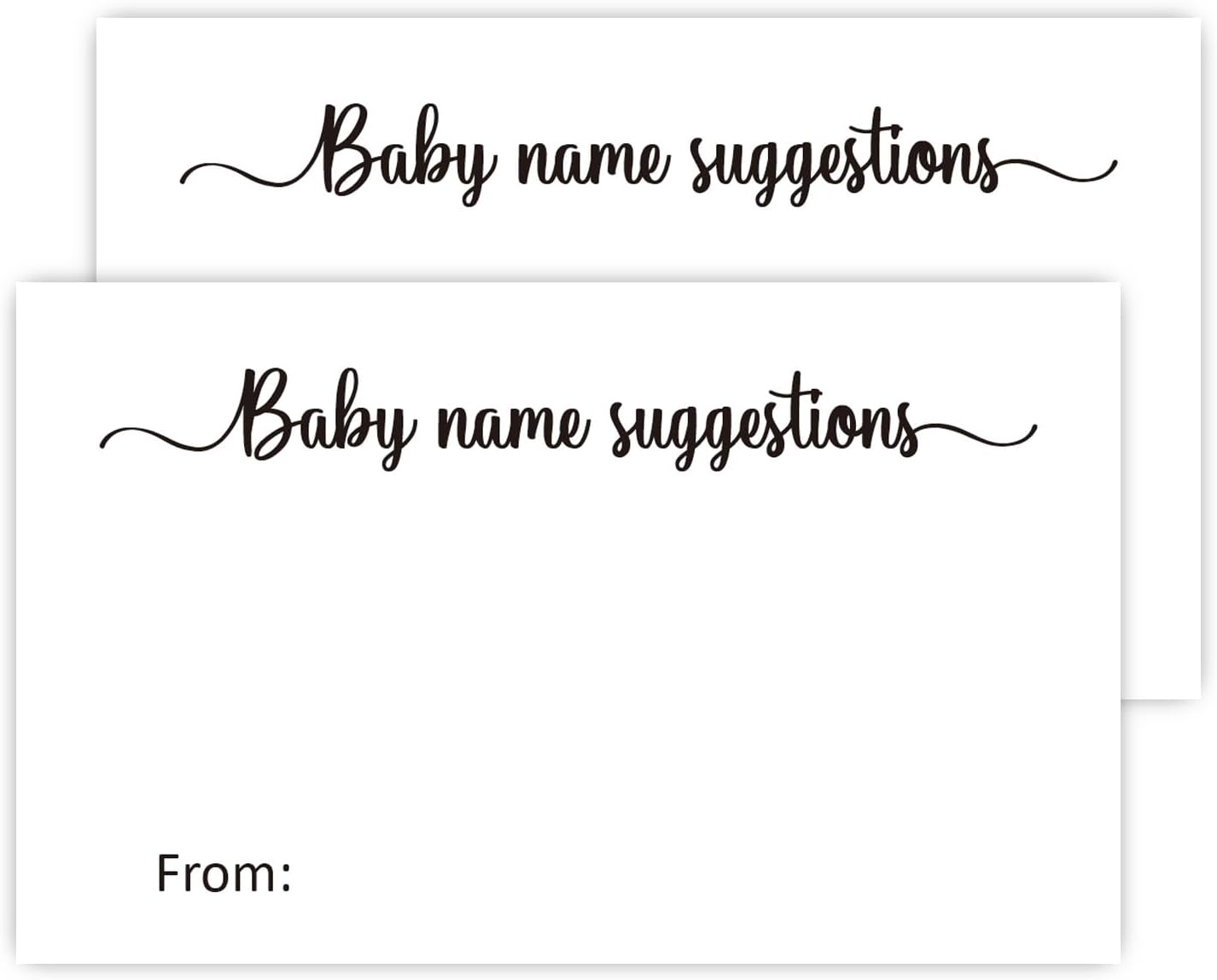 50 tarjetas de sugerencia de nombres de bebé para juegos de baby shower, tarjetas de juego de revelación de género, tarjetas de nombre de bebé,