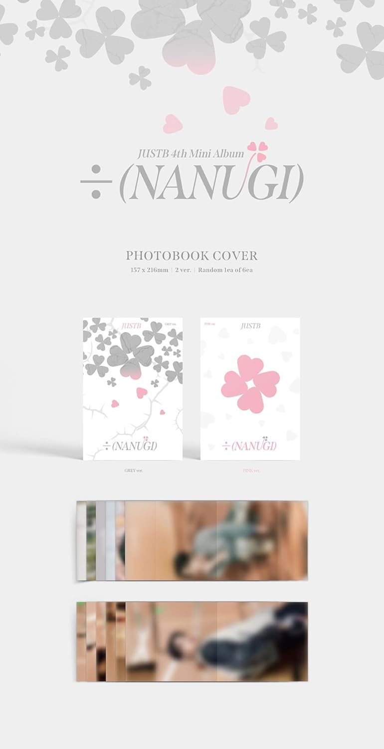 JUST B ÷ NANUGI 4 Contenido del mini álbum+tarjeta fotográfica+seguimiento sellado divide (juego estándar (gris+rosa))