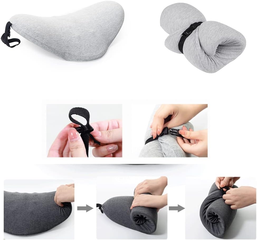 SIQITECHNO Almohada lumbar de espuma viscoelástica para dormir, almohada de apoyo lumbar para cama, almohada de alivio del dolor de espalda baja,