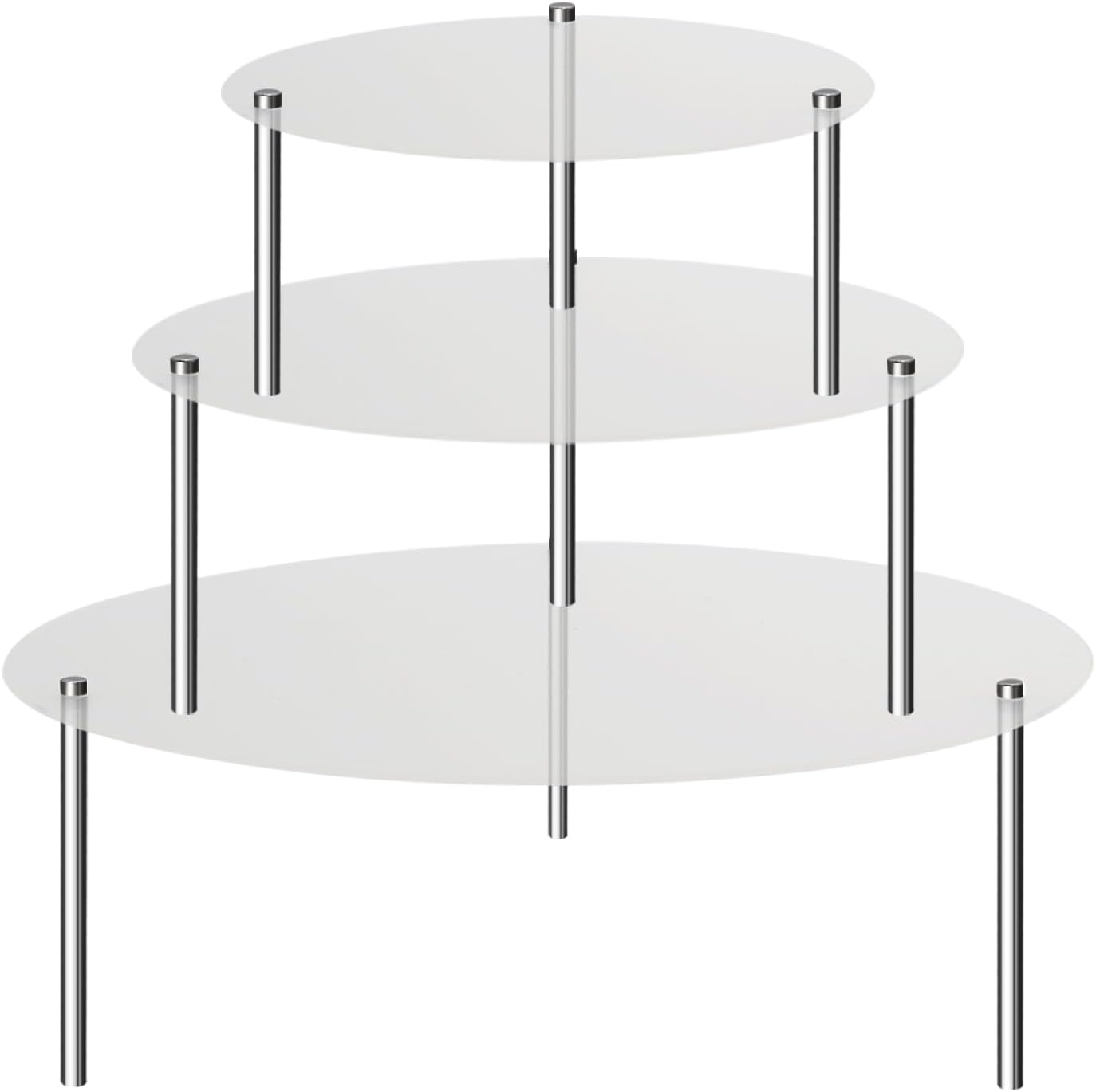 3 soportes de acrílico transparente para tartas, soporte redondo para cupcakes, soporte para tartas, postre, pastel, pizza, postre, exhibidor de