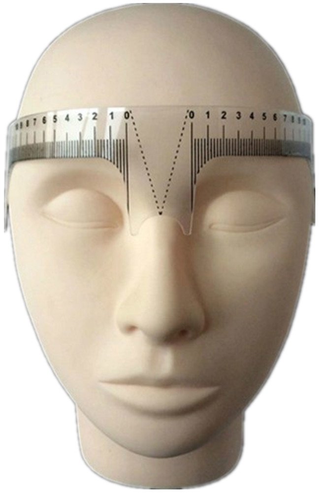 Moyishi Regla de medición de tatuaje de cejas, 3 piezas, plantilla de aseo para modelar, herramienta de medición, juego reutilizable de maquillaje