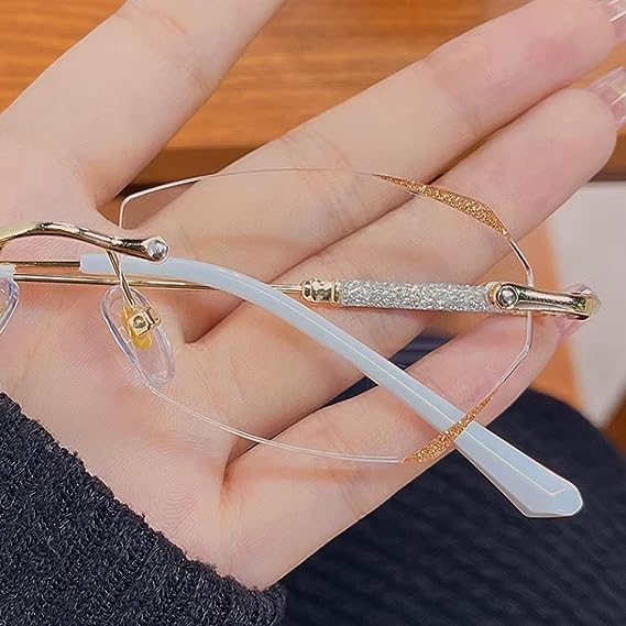 Glassesify – Lentes de lectura para mujer, sin marco, antiluz azul, sin montura