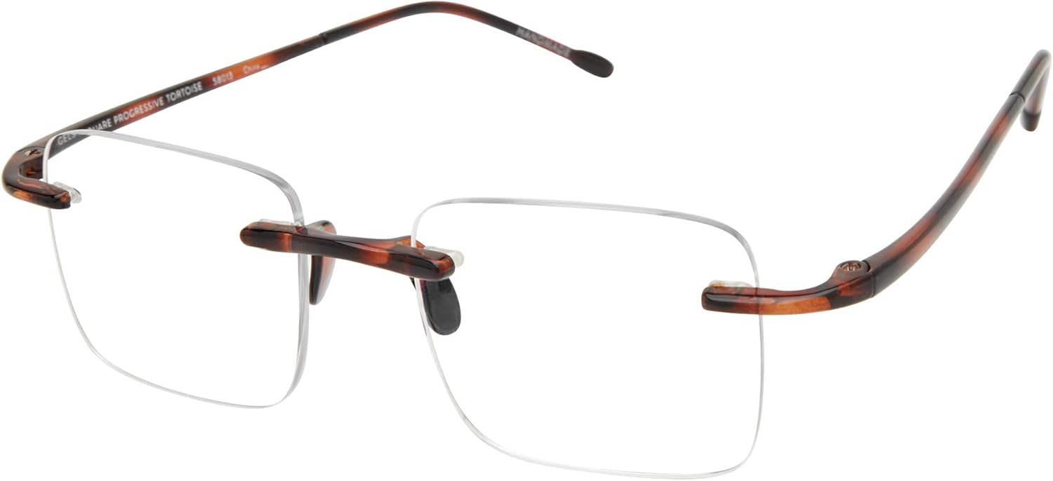 Scojo New York Gels – Lentes de lectura cuadrados progresivos trifocales con luz azul, hechos a mano, resistentes a los arañazos, para mujeres y