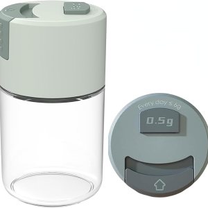 Salero medidor, botella de condimento de medición, salero y pimentero, tipo de empuje cuantitativo preciso, dispensador de sal con medición de Salero medidor, botella de condimento de medición, salero y pimentero, tipo de empuje cuantitativo preciso, dispensador de sal con medición de