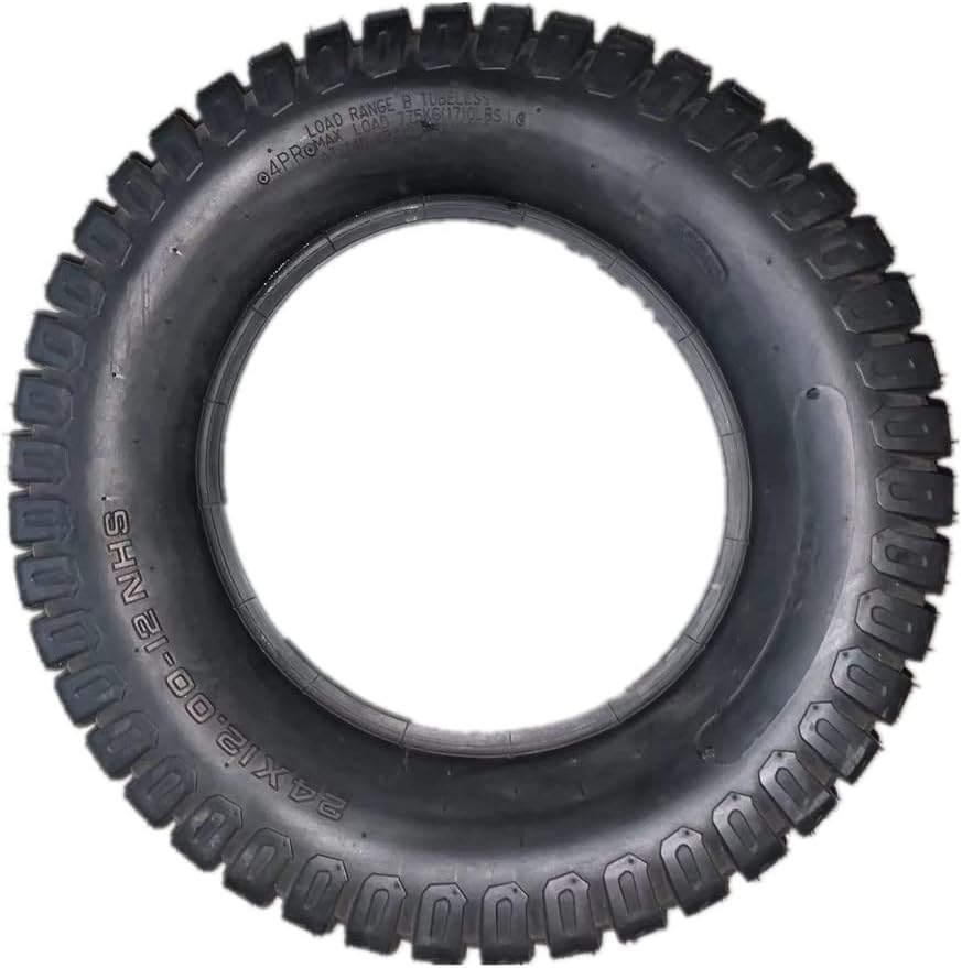 24×12.00-12 – Neumáticos de césped para tractor de jardín, carrito de golf, 4 capas, 24 x 12.00 x 12 pulgadas, sin cámara, paquete de 2