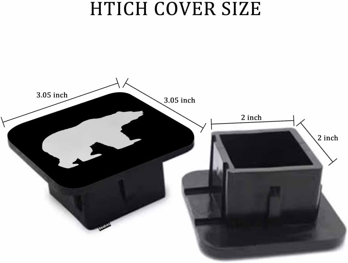 Beabes White Bear – Cubierta de tubo de enganche para receptor de automóvil, diseño de oso de animales para caminar, remolque, cubierta de enganche