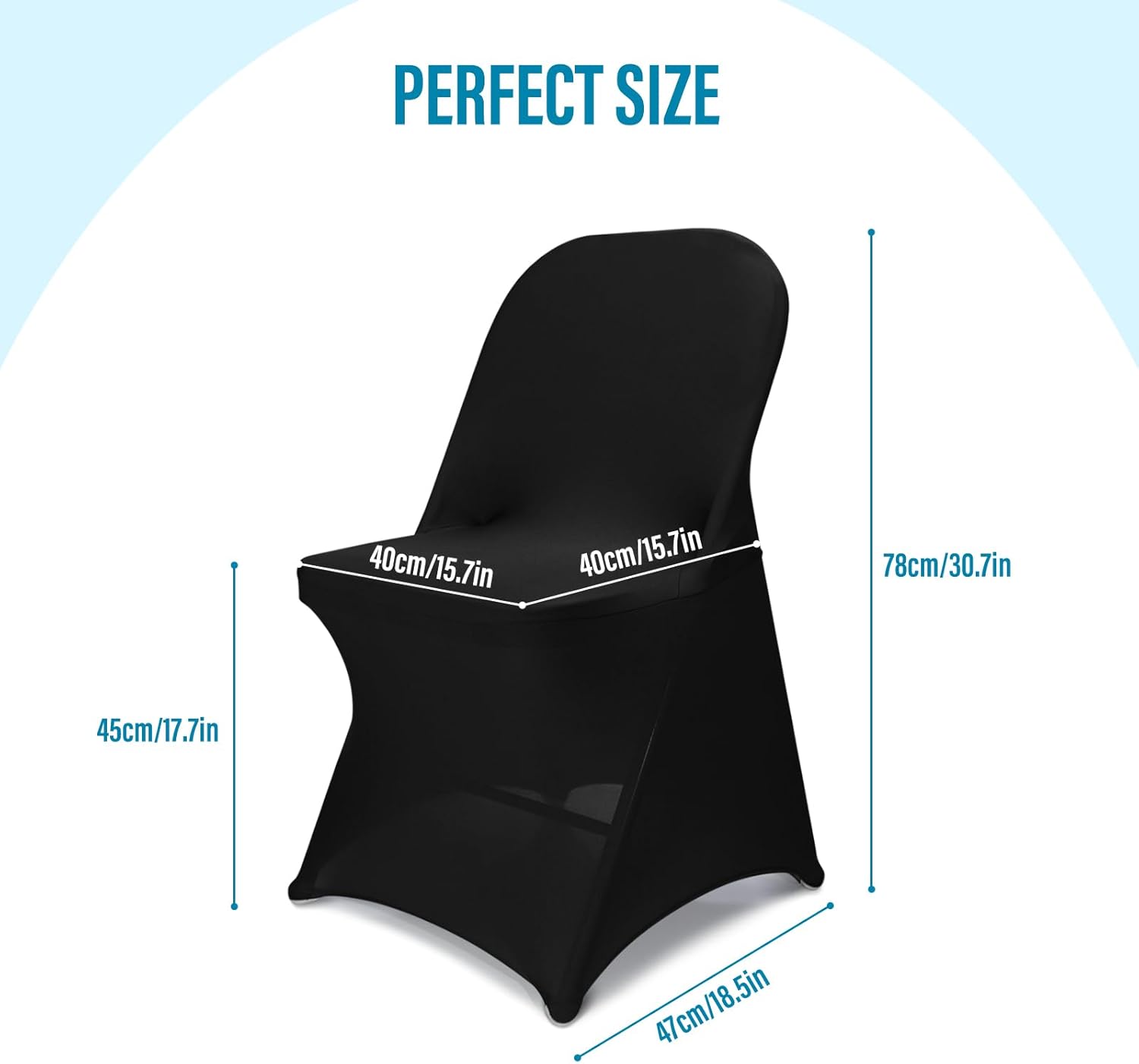 Fundas plegables de elastano impermeables para sillas plegables, 12 fundas elásticas de poliéster mejoradas, protector universal de silla elástico