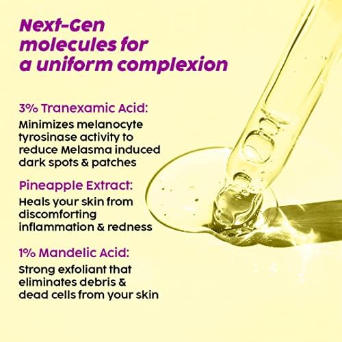 prime craft THE PLANT FIX – Suero de ácido tranexámico al 3% de 1.0 fl oz, para melasma, hiperpigmentación, PIE, promueve la exfoliación y el brillo