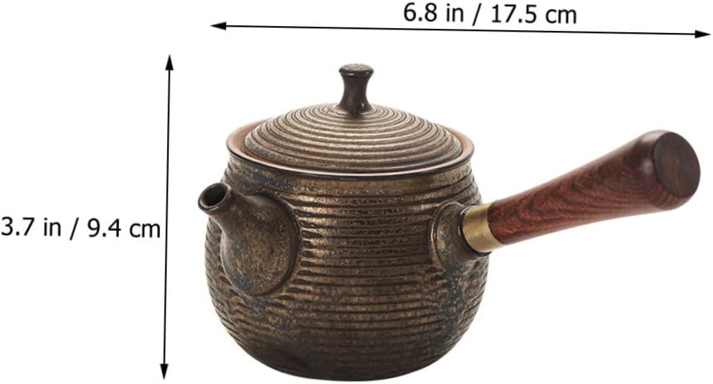 Hervidor de té Olla de cerámica con mango lateral Olla de té japonesa Juego de té de China Juego de té vintage Juego de té suelto Tetera de