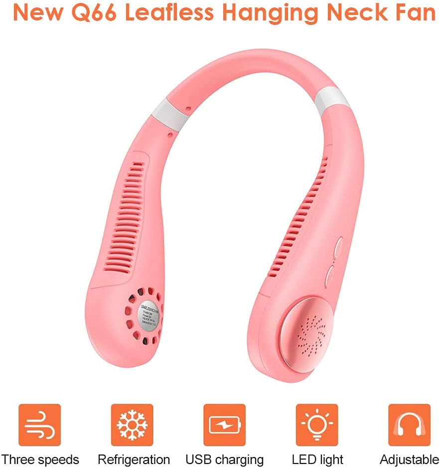 Mini ventilador portátil USB para colgar en el cuello, ventilador de enfriamiento silencioso ventilador de luz portátil USB recargable ventiladores