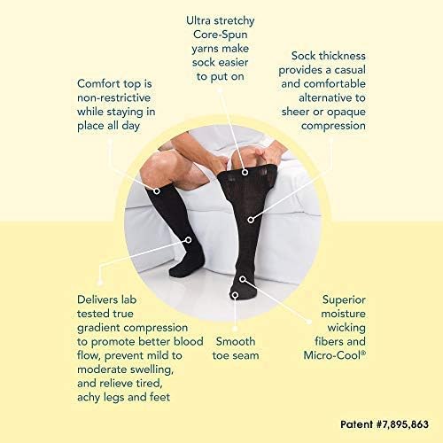 Core-Spun & TherafirmLIGHT – Paquete de 2 calcetines de compresión graduados de luz médica de 10-15 mmHg para mujer, estilo casual y de vestir