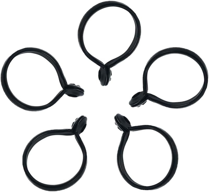 Paquete de 30 anillos de cortina que se abren de plástico para colgar con hebilla de bloqueo, anillo de ducha circular redondo para barras de