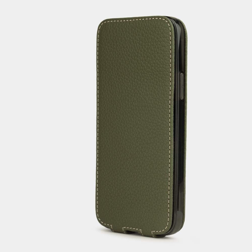 Marcel Robert – Funda de piel tipo cartera para iPhone 12 y 12 PRO – Modelo patentado – Ultra fina – Fabricada en Francia –  Verde