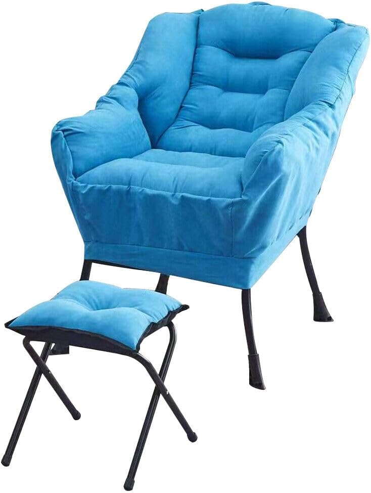 Silla Lazy con otomana, moderna silla grande con reposapiés y un bolsillo lateral, sofá individual silla de lectura para dormitorio, sala de estar,