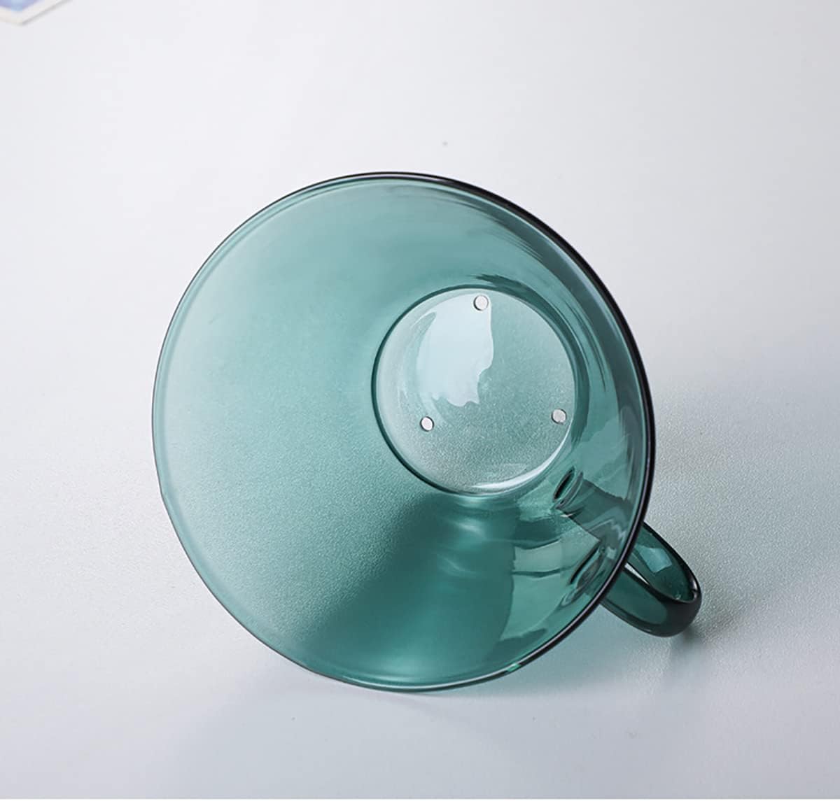 Bicuzat Cafetera de vidrio colorida para verter sobre la cafetera con asa, juego de cafetera y filtro de café, juego de filtros de olla verde de