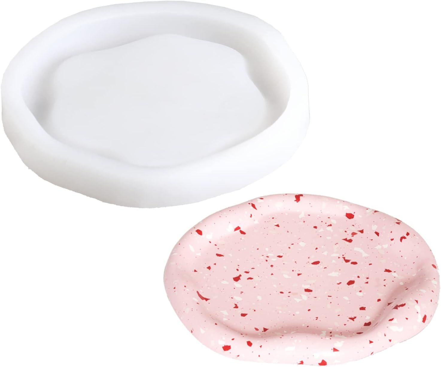 Bandeja geométrica de terrazo moldes de silicona Jesmonite Kits de cemento chips que hacen moldes para el hogar joyería baratija decoración