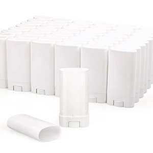 Paquete de 50 recipientes de desodorante de muestra blanca de 0.5 oz0.5 fl oz, recipientes de plástico vacíos ovalados para Chapstick, bálsamo Paquete de 50 recipientes de desodorante de muestra blanca de 0.5 oz0.5 fl oz, recipientes de plástico vacíos ovalados para Chapstick, bálsamo