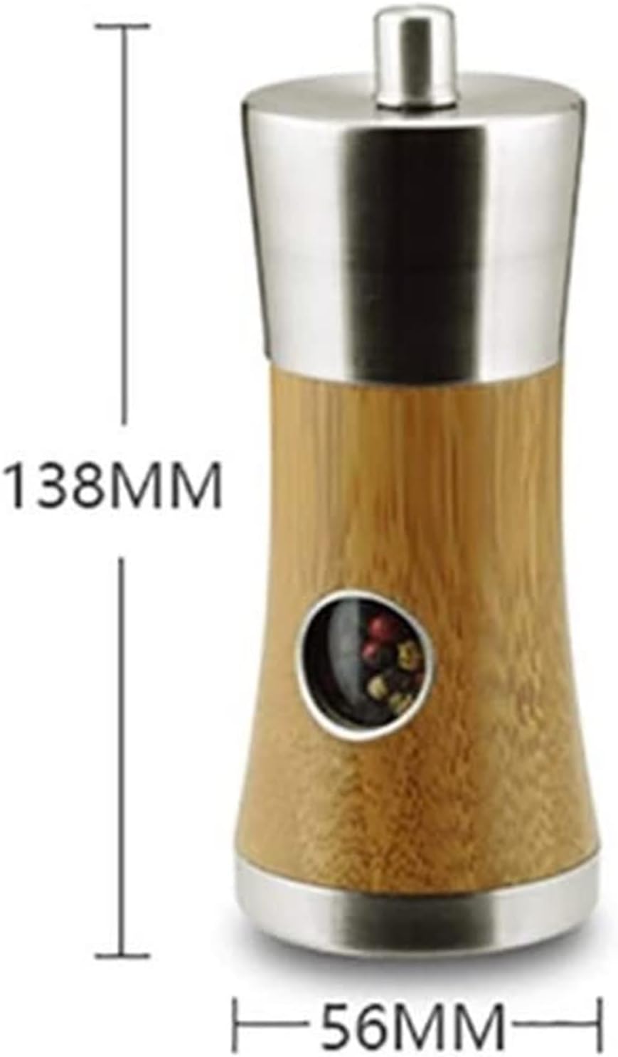 OUSIKA Molinillo de pimienta, molinillo de sal, molinillo de madera de sal y pimienta, molinillo manual, grosor ajustable para barbacoa, botella de