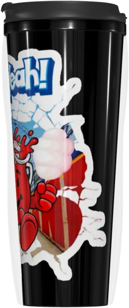 Kool Anime Aid Man – Botella de agua de café reutilizable de doble pared con tapa, jarra de agua deportiva para escuela, gimnasio al aire libre, 12