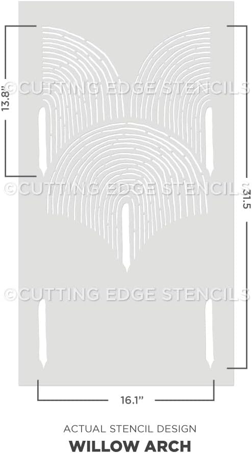 Plantilla de pared de arco de sauce  Plantilla de pared inspirada en Art Deco para un fácil cambio de imagen de habitación de bricolaje  Diseño