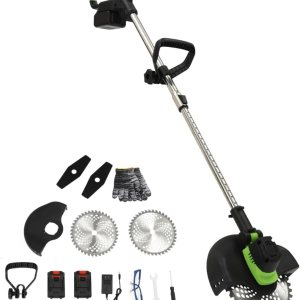 Cortadorabordeadora de césped inalámbrica de 7.87 pulgadas, funciona con pilas, para el cuidado del césped, el trabajo en el patio (2 baterías y Cortadorabordeadora de césped inalámbrica de 7.87 pulgadas, funciona con pilas, para el cuidado del césped, el trabajo en el patio (2 baterías y