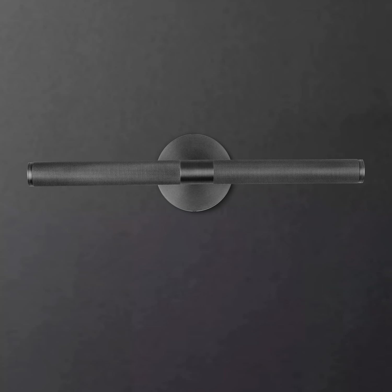Apliques de pared negros para baño de 19 pulgadas, con textura moleteada, apliques de pared giratorios de cobre puro de 360, aplique de pared para