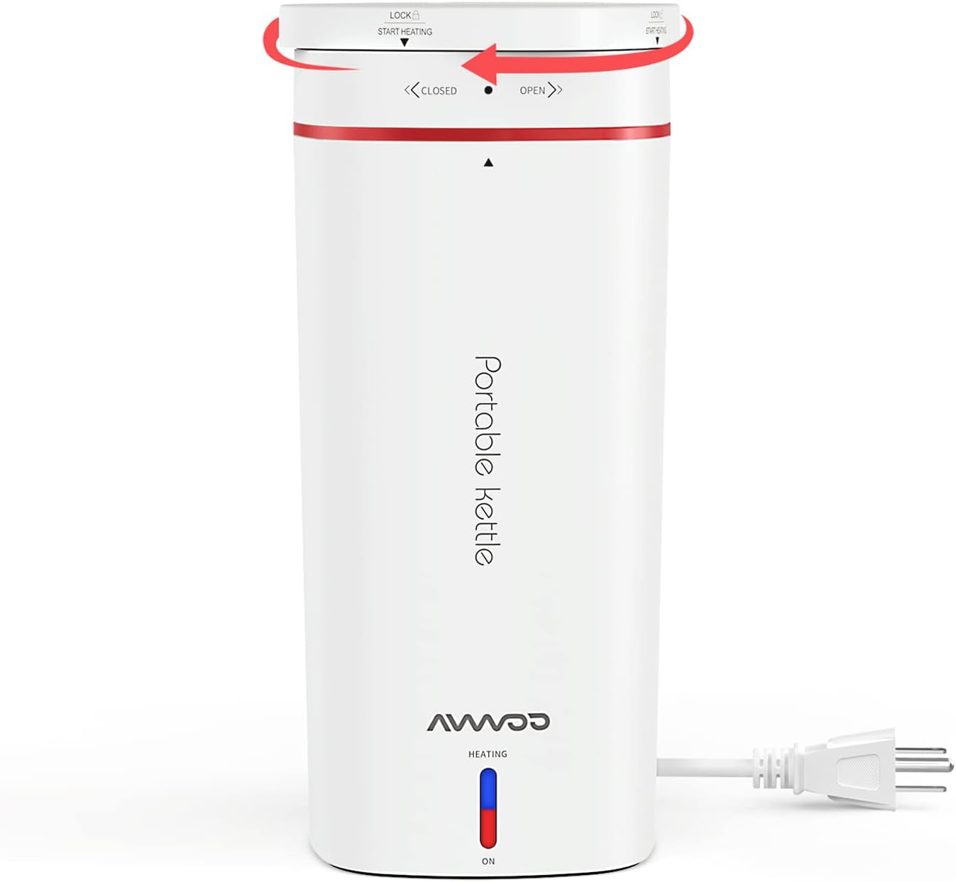 Hervidor eléctrico de viaje, hervidor eléctrico portátil, de acero inoxidable de 11.8 fl oz con protección contra hervir en seco y hervir rápido,