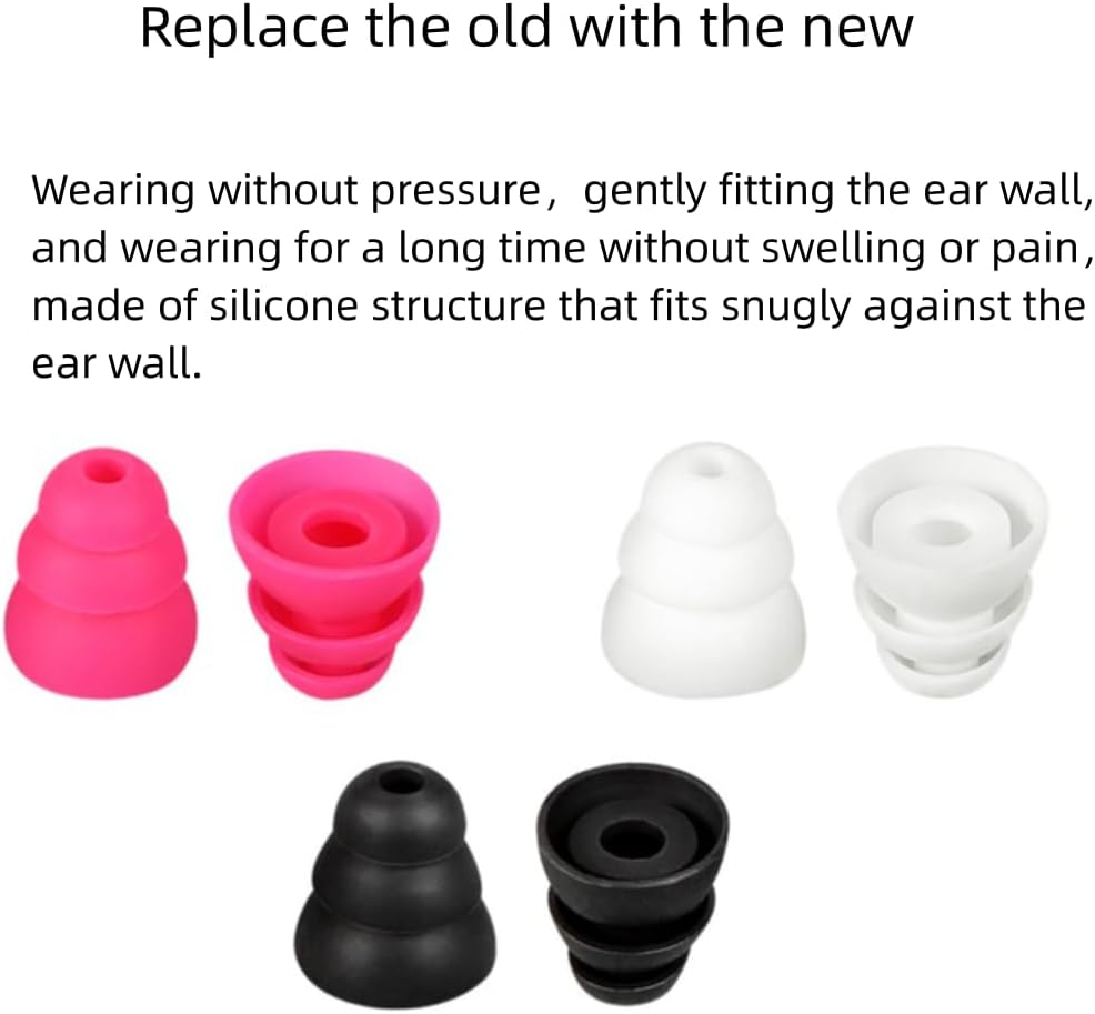 9 pares de puntas para auriculares de triple brida, puntas de repuesto para auriculares compatibles con auriculares de 0.150 in – 0.217 in de