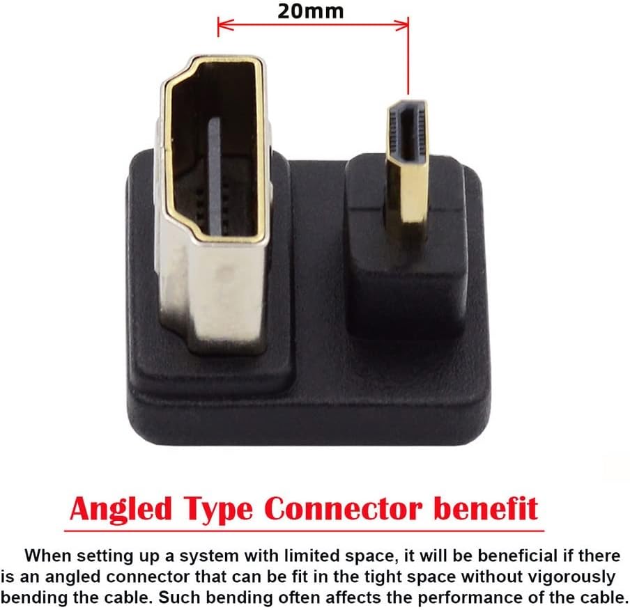 xiwai 4K Port Savers Micro HDMI 1.4 Macho Tipo-D a HDMI Hembra Abajo Opuesto U Forma Atrás Ángulo Adaptador de Extensión de 360 Grados