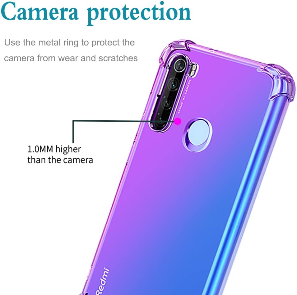 Para Redmi Note 8 (20192021) M1908C3JH M1908C3JGG Caso, lindo gradiente claro delgado a prueba de golpes suave flexible TPU cubierta protectora para