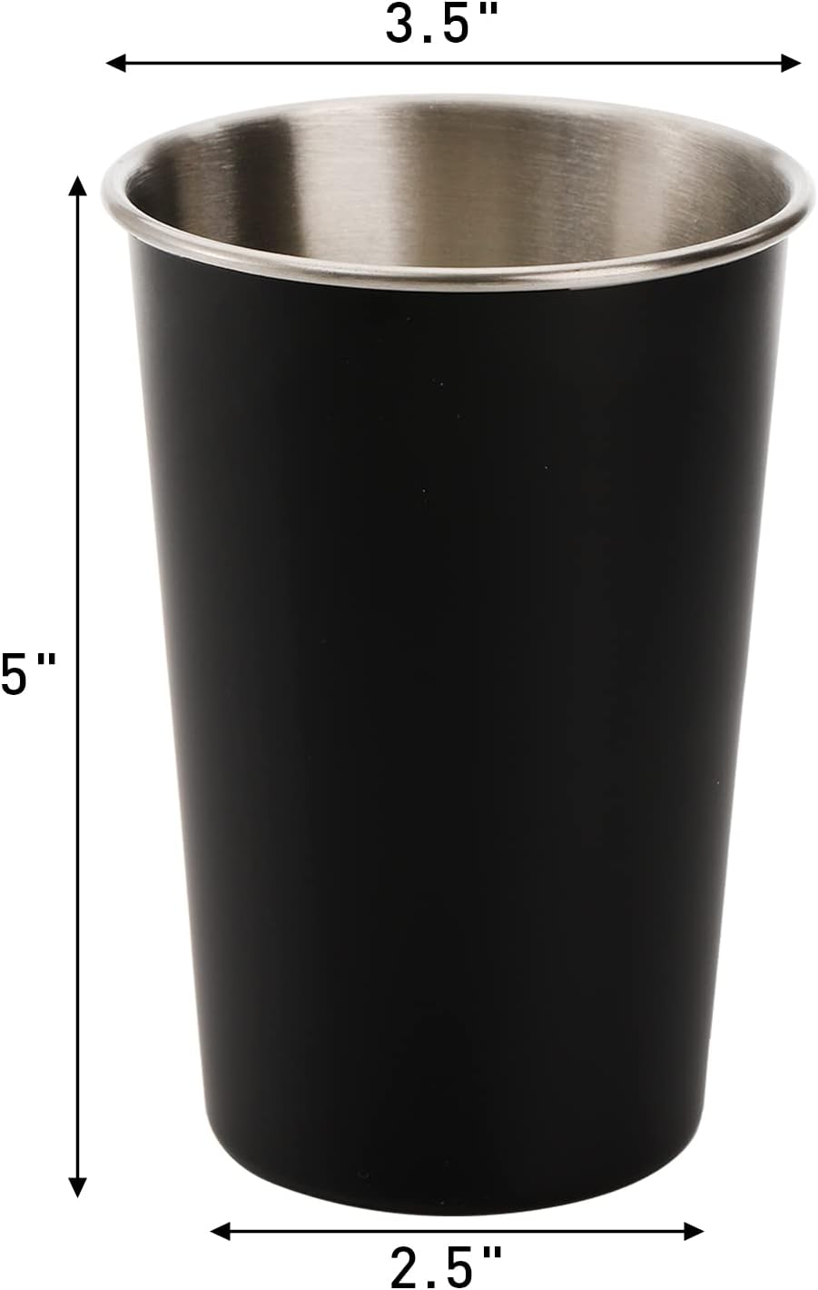 Tosnail Paquete de 6 vasos de acero inoxidable de 16 onzas, vasos de metal irrompibles para niños, adultos, uso en interiores y exteriores, color