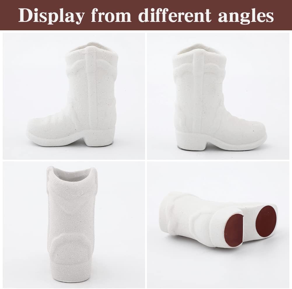 Soporte para botas de vaquero, soporte de cerámica hecho a mano con golpeador, bonito soporte para palillos, soporte para botes de vaquera del