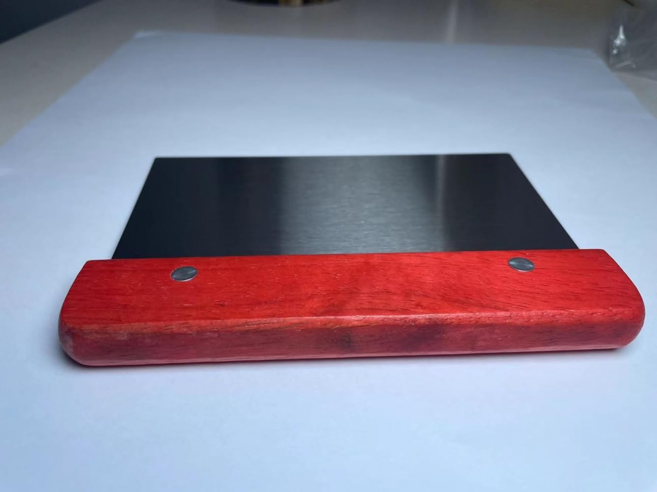 Cumuiu Cortador de banco de masa de 6 x 4 pulgadas, raspador de masa y cortador de acero inoxidable con mango de madera, paquete de 2 (2 unidades)