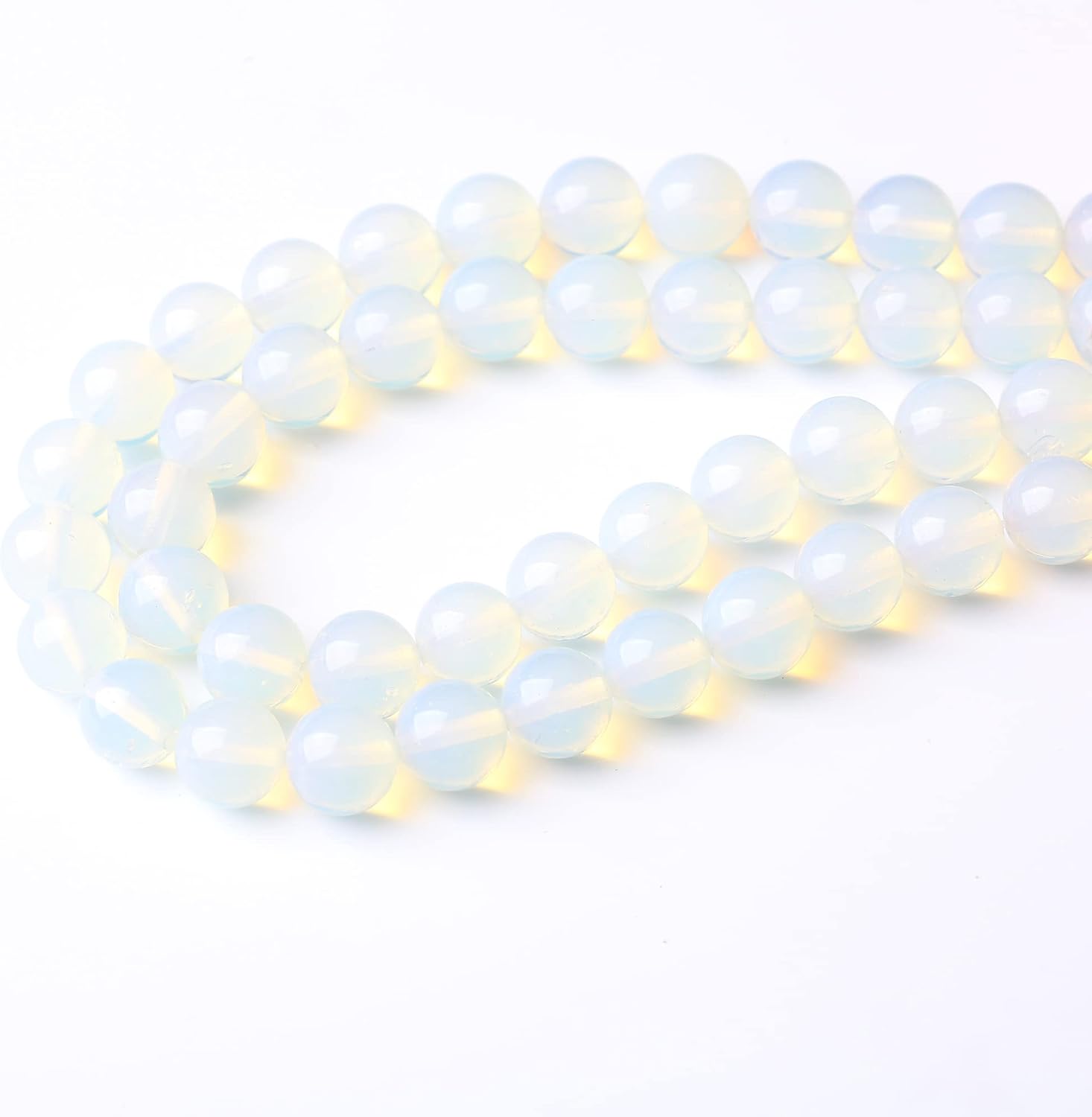 Cuentas sueltas redondas de ópalo de 0.472 in con gemas naturales, cuentas de piedra energética de cristal para hacer joyas, pulseras y collares