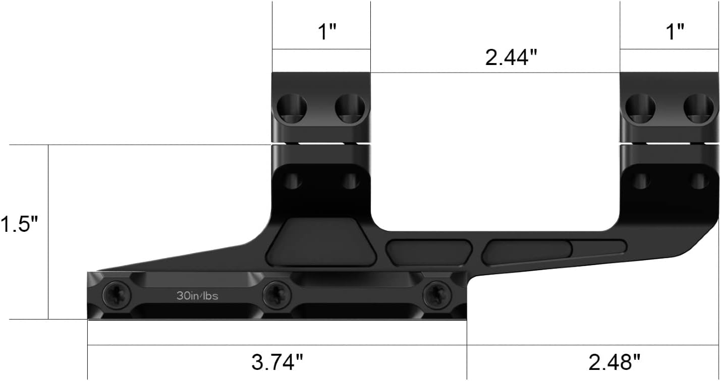 Arken Optics Montaje rígido del alcance del rifle ligero de Picatinny del soporte 0 del alcance del MOA de la precisión