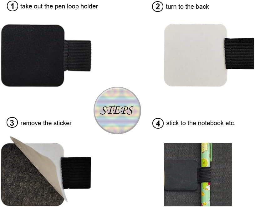 10 soportes para bolígrafos, soporte autoadhesivo para bolígrafos, soporte de acero inoxidable, clips para bolígrafos, lazo elástico para cuadernos,