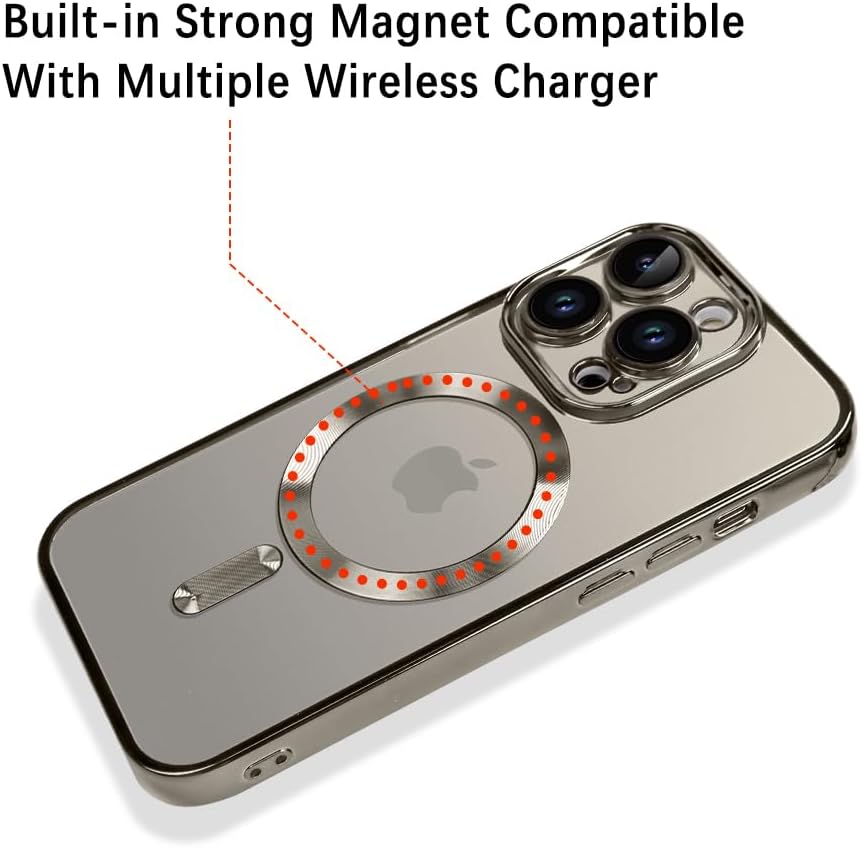 OOK Funda para iPhone 15 Pro Max de 6.7 pulgadas protector de lente de cámara integrado compatible con MagSafe Funda delgada antiarañazos a prueba