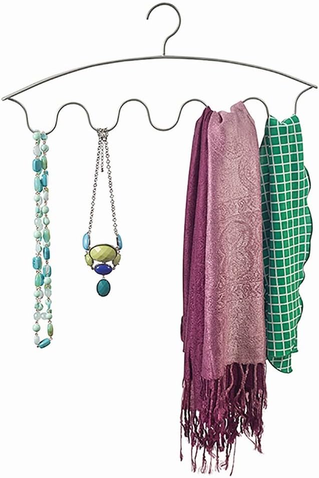 ClosetMaid Gancho para bufandas, organizador de armario sin enganches para bufandas, collares, cinturones, corbatas, almacenamiento que ahorra