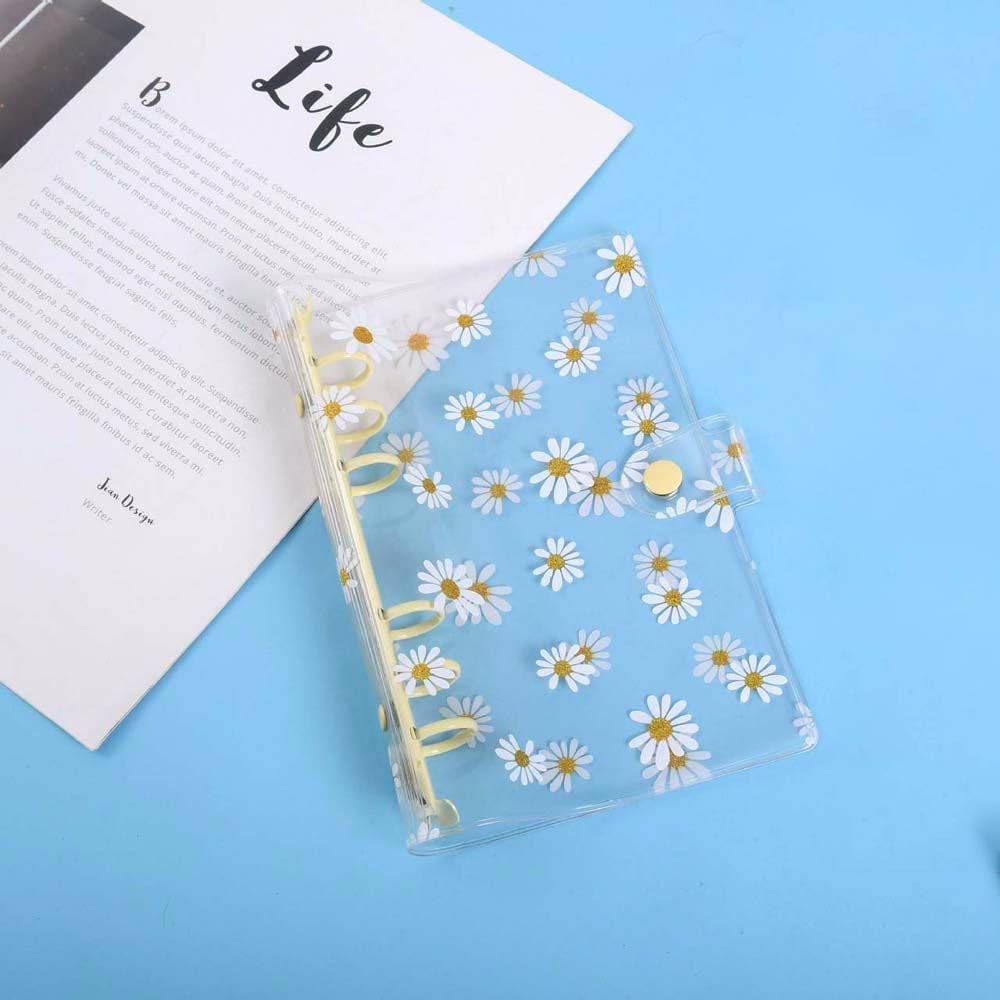 Daisy – Carpeta para cuaderno con carcasa suave, suministros de oficina, cubierta de cuaderno de papelería para estudiantes, carpeta de diario de 6