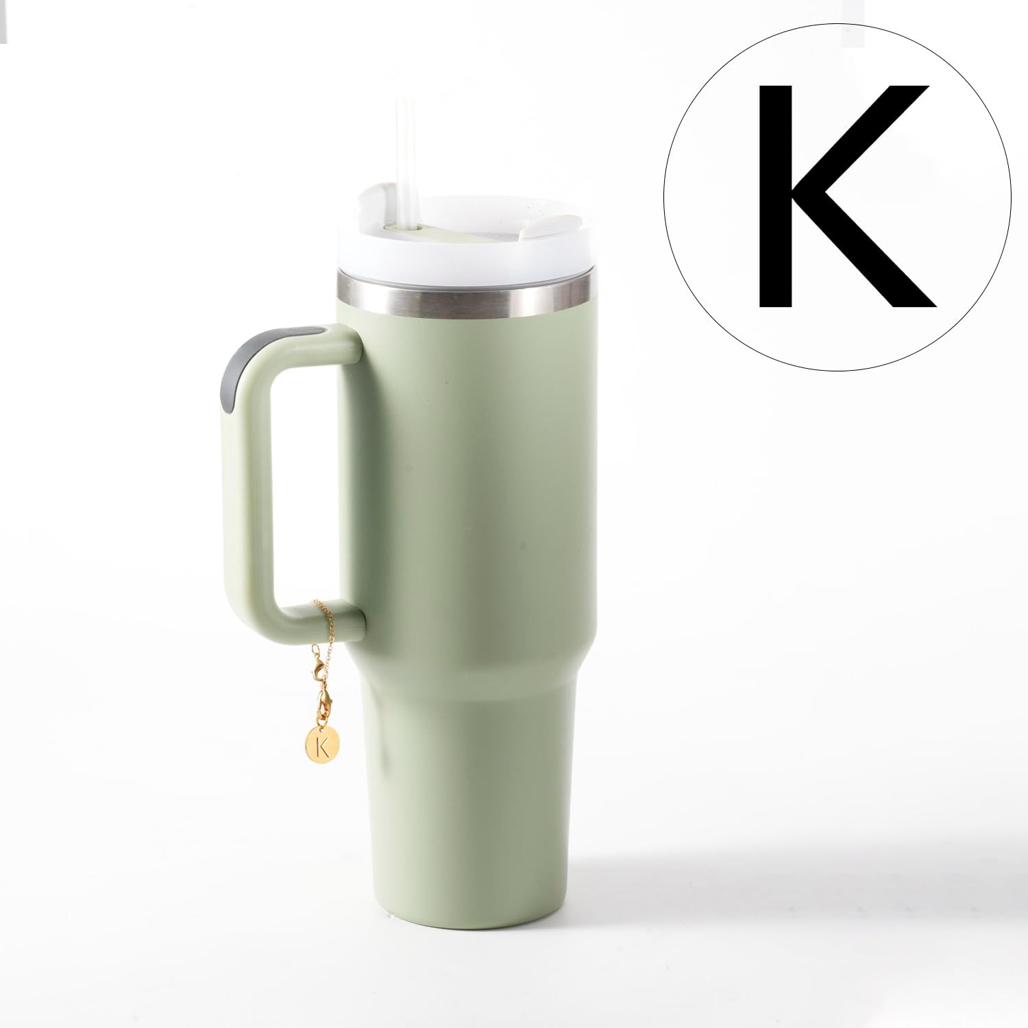 Accesorios de dije de letra para taza Stanley, dije de letra hueca con nombre de identificación y asa, dije personalizado para taza de agua