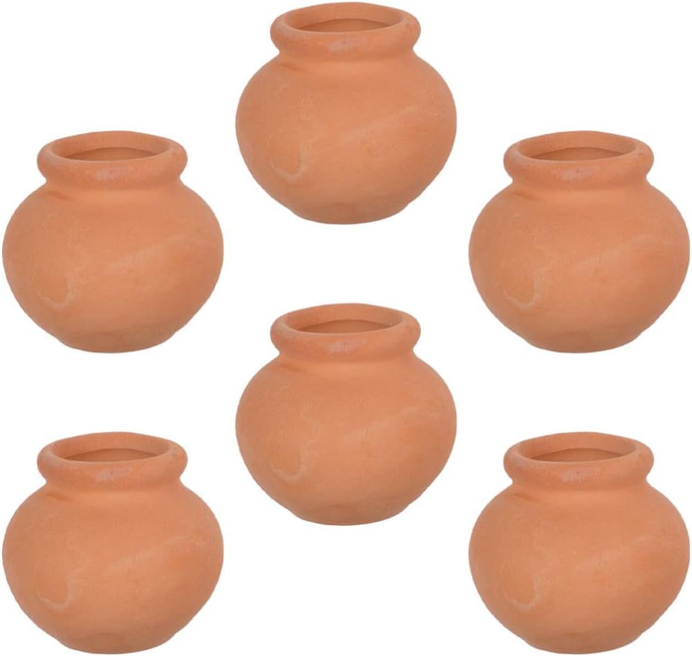 Yardwe 6 macetas de arcilla de terracota, mini macetas de flores para suculentas, cactus, vivero, macetas para bricolaje, hogar y oficina,